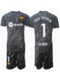 Barcelona Ter Stegen #1 Torwart Ausweichtrikot für Kinder 2024-25 Kurzarm (+ Kurze Hosen)